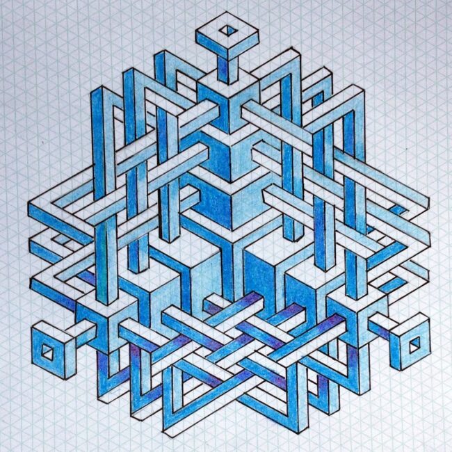 isométrie de rectangles qui s’entrelacent